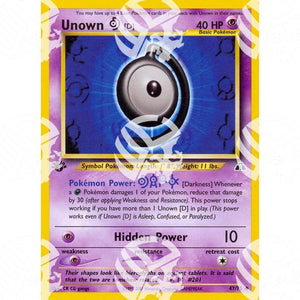 Neo Discovery - Unown D - 47/75 - Warcard