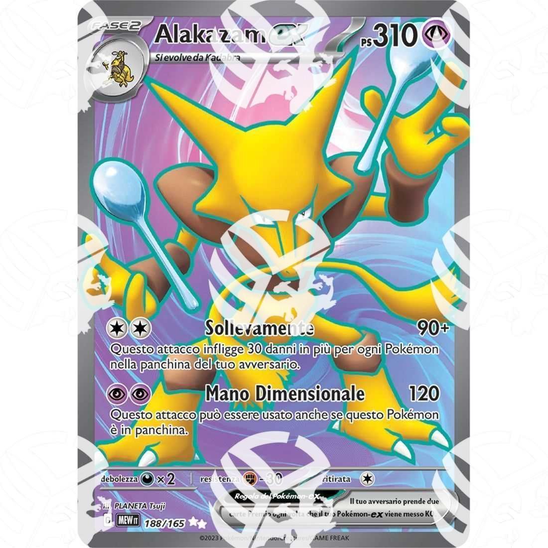 151 - Alakazam ex - Full Art | 188/165 - Warcard - 151 - Alakazam ex - Full Art | 188/165 i prezzi più bassi sul mercato, solo da www.warcardshop.com! Carte singole, box, buste e mazzi.