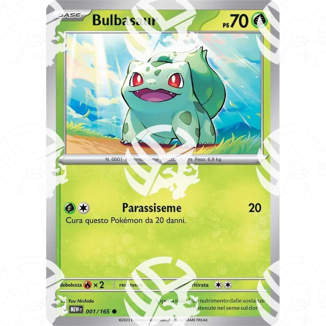 151 - Bulbasaur - Reverse Holo "151" Stamp Promo | MEW001 - Warcard - 151 - Bulbasaur - Reverse Holo "151" Stamp Promo | MEW001 i prezzi più bassi sul mercato, solo da www.warcardshop.com! Carte singole, box, buste e mazzi.