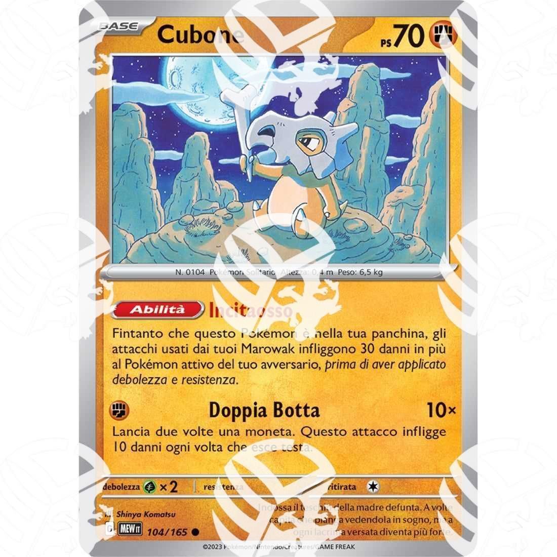 151 - Cubone - 104/165 - Warcard - 151 - Cubone - 104/165 i prezzi più bassi sul mercato, solo da www.warcardshop.com! Carte singole, box, buste e mazzi.