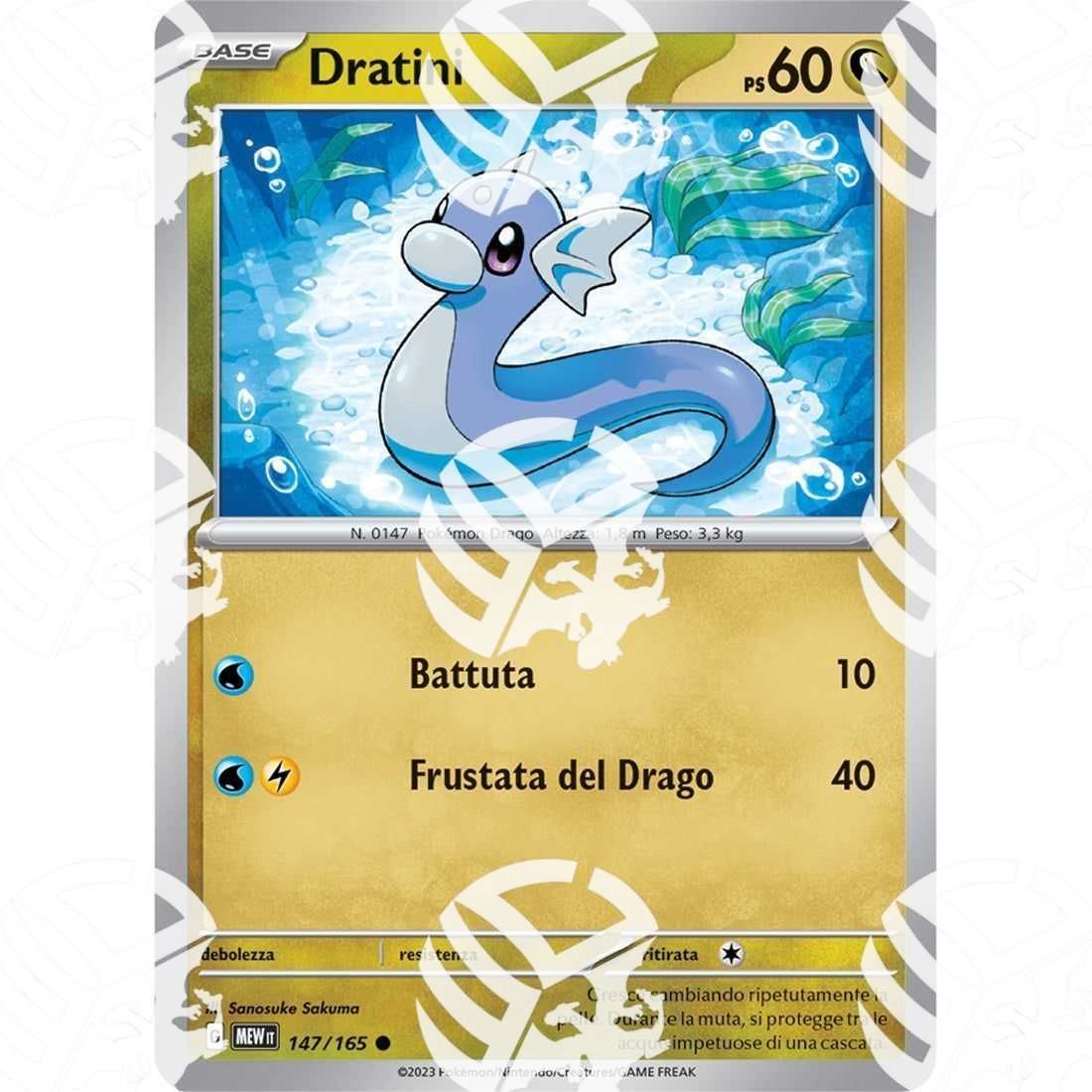151 - Dratini - 147/165 - Warcard - 151 - Dratini - 147/165 i prezzi più bassi sul mercato, solo da www.warcardshop.com! Carte singole, box, buste e mazzi.