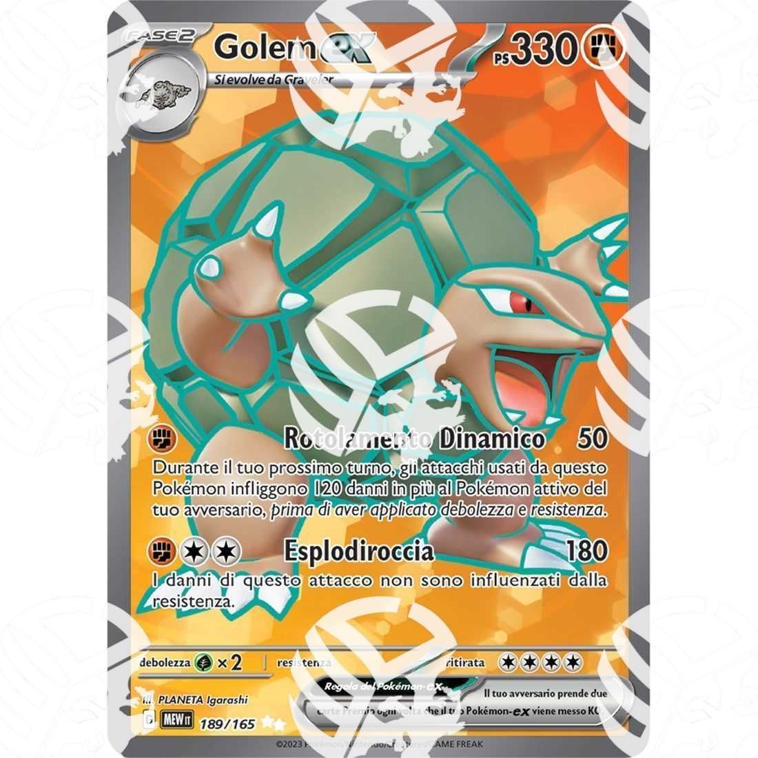 151 - Golem ex - Full Art | 189/165 - Warcard - 151 - Golem ex - Full Art | 189/165 i prezzi più bassi sul mercato, solo da www.warcardshop.com! Carte singole, box, buste e mazzi.