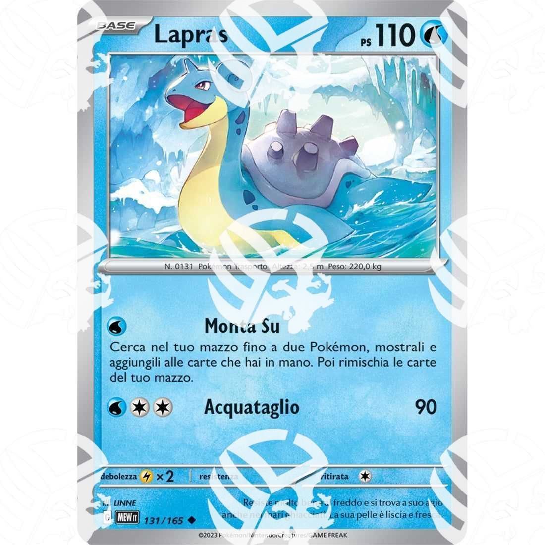 151 - Lapras - 131/165 - Warcard - 151 - Lapras - 131/165 i prezzi più bassi sul mercato, solo da www.warcardshop.com! Carte singole, box, buste e mazzi.