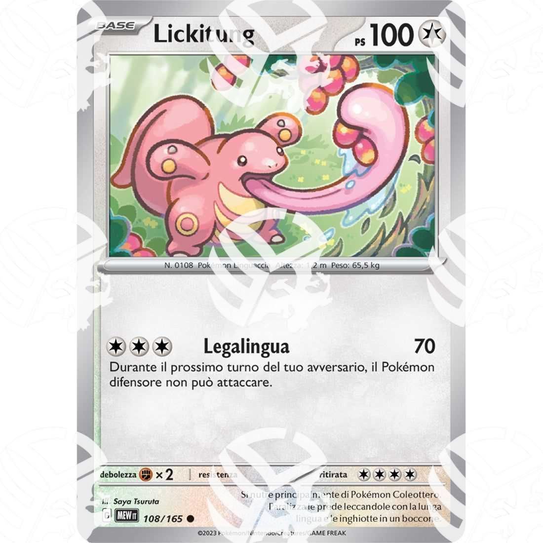151 - Lickitung - 108/165 - Warcard - 151 - Lickitung - 108/165 i prezzi più bassi sul mercato, solo da www.warcardshop.com! Carte singole, box, buste e mazzi.