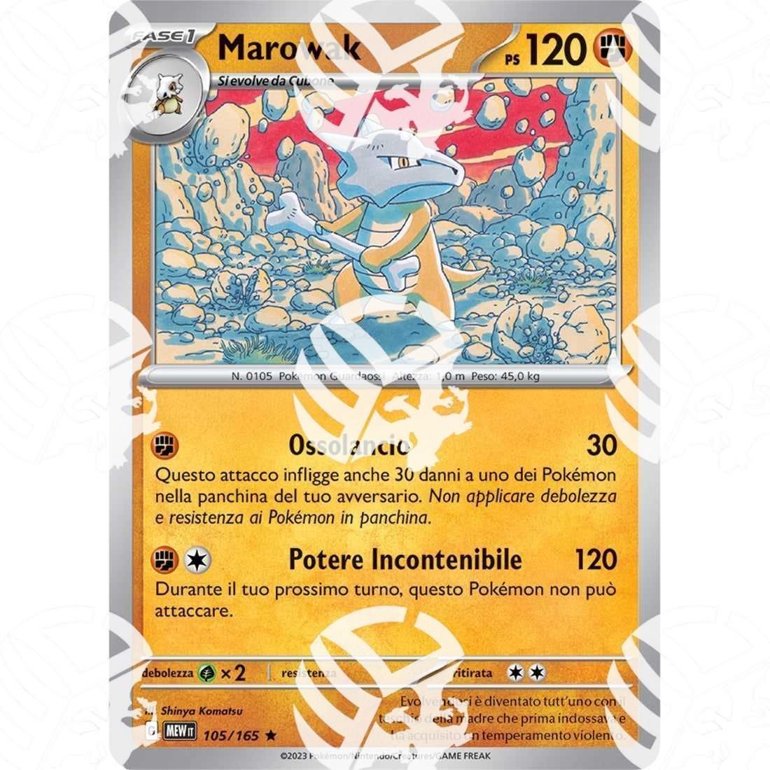 151 - Marowak - Holo Rare 105/165 - Warcard - 151 - Marowak - Holo Rare 105/165 i prezzi più bassi sul mercato, solo da www.warcardshop.com! Carte singole, box, buste e mazzi.