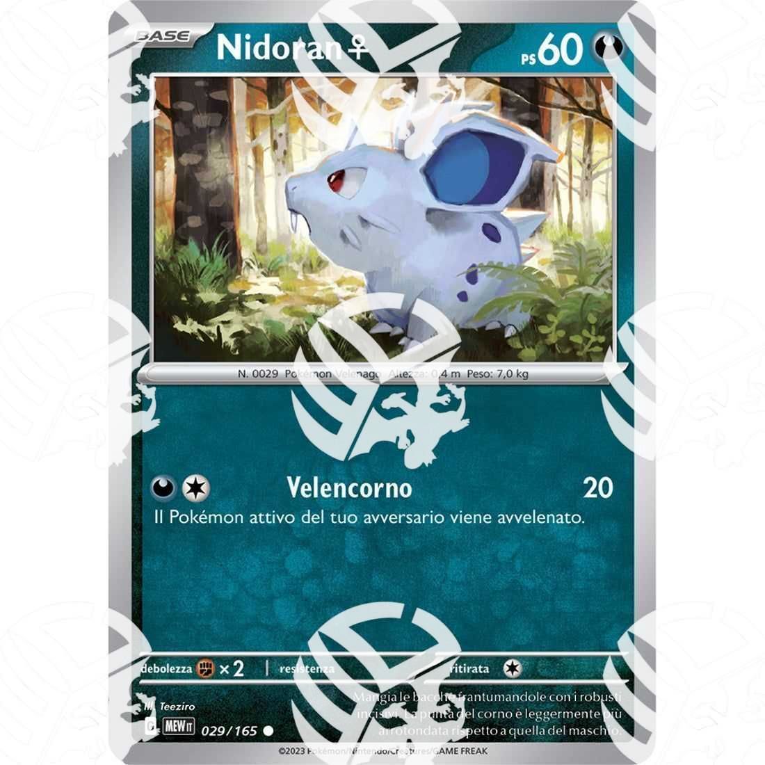 151 - Nidoran F - 029/165 - Warcard - 151 - Nidoran F - 029/165 i prezzi più bassi sul mercato, solo da www.warcardshop.com! Carte singole, box, buste e mazzi.