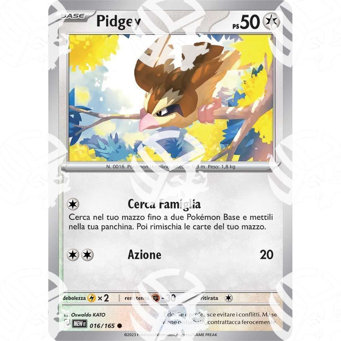 151 - Pidgey - 016/165 - Warcard - 151 - Pidgey - 016/165 i prezzi più bassi sul mercato, solo da www.warcardshop.com! Carte singole, box, buste e mazzi.
