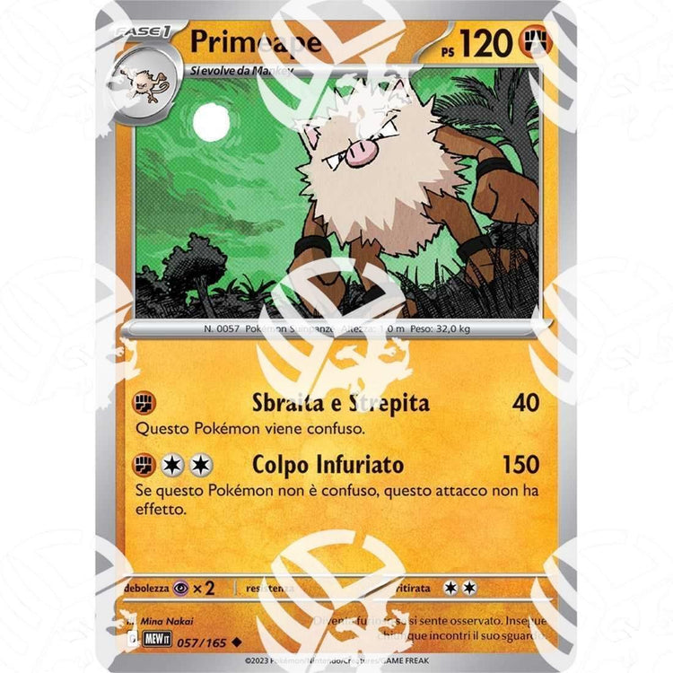 151 - Primeape - 057/165 - Warcard - 151 - Primeape - 057/165 i prezzi più bassi sul mercato, solo da www.warcardshop.com! Carte singole, box, buste e mazzi.