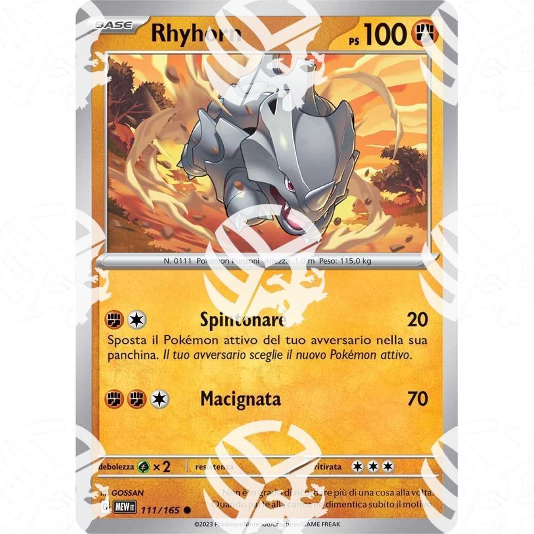 151 - Rhyhorn - 111/165 - Warcard - 151 - Rhyhorn - 111/165 i prezzi più bassi sul mercato, solo da www.warcardshop.com! Carte singole, box, buste e mazzi.