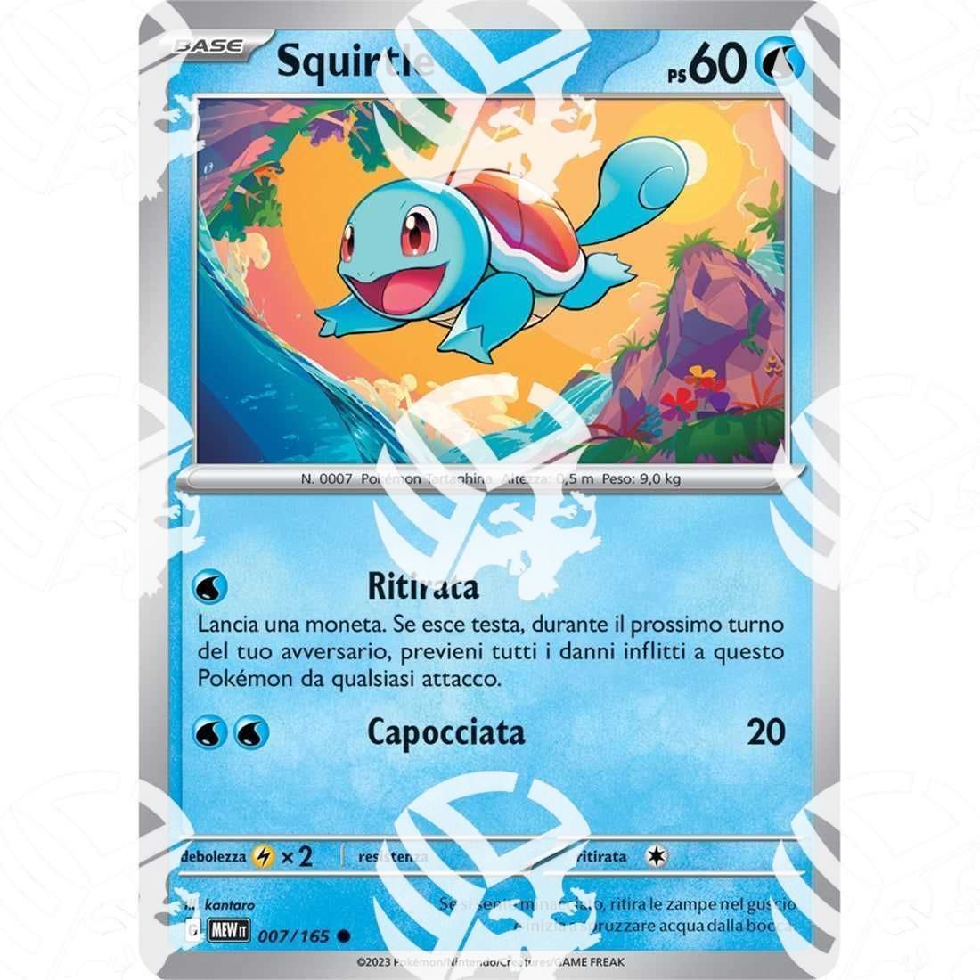 151 - Squirtle - Reverse Holo Pokémon Center Stamp | MEW007 - Warcard - 151 - Squirtle - Reverse Holo Pokémon Center Stamp | MEW007 i prezzi più bassi sul mercato, solo da www.warcardshop.com! Carte singole, box, buste e mazzi.