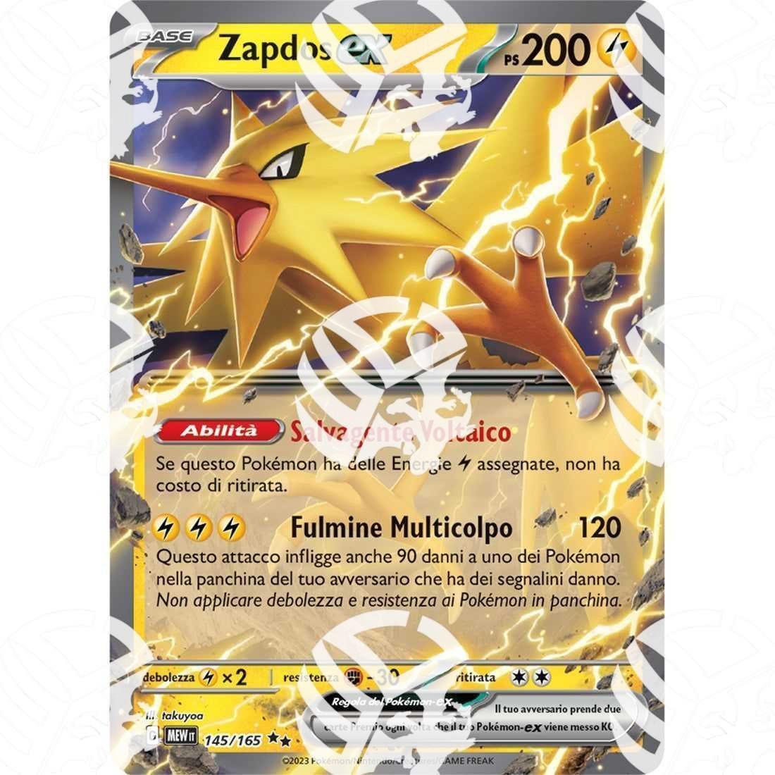 151 - Zapdos ex - 145/165 - Warcard - 151 - Zapdos ex - 145/165 i prezzi più bassi sul mercato, solo da www.warcardshop.com! Carte singole, box, buste e mazzi.
