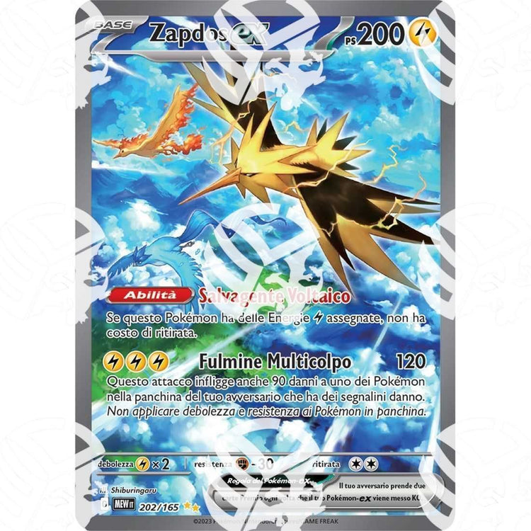 151 - Zapdos ex - Special Illustration Rare | 202/165 - Warcard - 151 - Zapdos ex - Special Illustration Rare | 202/165 i prezzi più bassi sul mercato, solo da www.warcardshop.com! Carte singole, box, buste e mazzi.