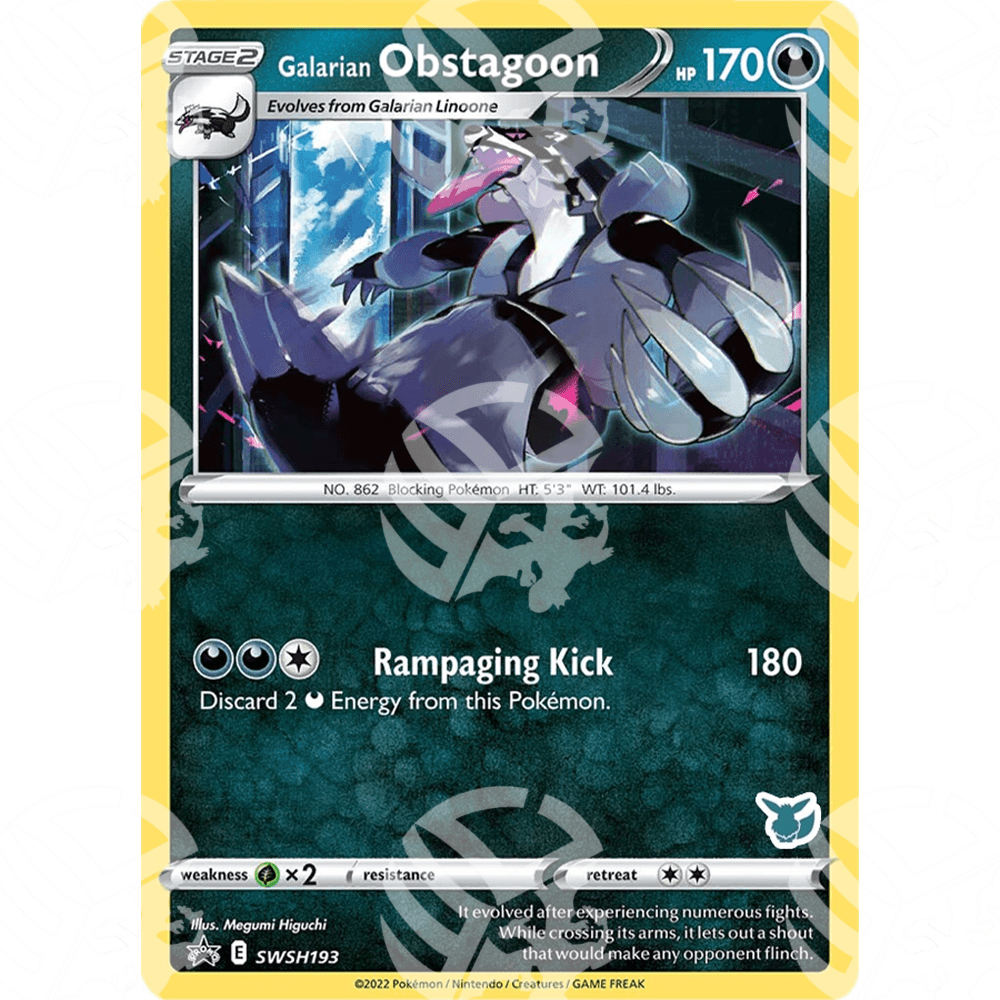 Black Star Promos - SWSH - Galarian Obstagoon - 193 - Warcard - Black Star Promos - SWSH - Galarian Obstagoon - 193 i prezzi più bassi sul mercato, solo da www.warcardshop.com! Carte singole, box, buste e mazzi.