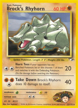 Brock's Rhyhorn - Gym Heroes (Rare) [GH-22]