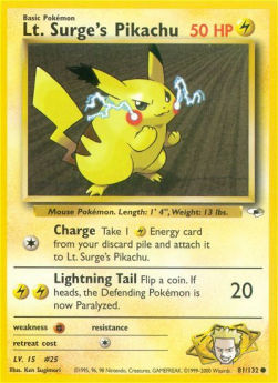 Lt. Surge's Pikachu - Gym Heroes (Common) [GH-81]