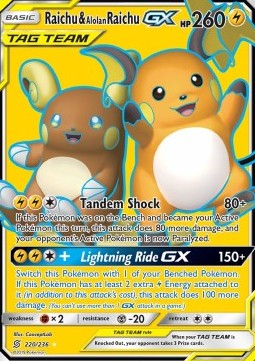 Raichu & Alolan Raichu GX - Unified Minds (Ultra Rare) [UNM-220]