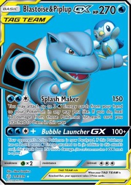 Blastoise & Piplup GX - Eclissi Cosmica (Ultra Rare) [CEC-214]