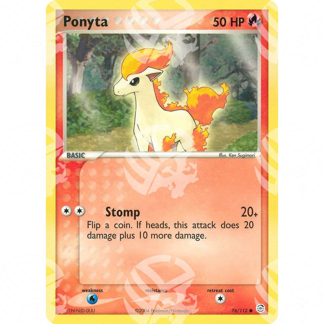 EX RossoFuoco e VerdeFoglia - Ponyta - 76/112 - Warcard
