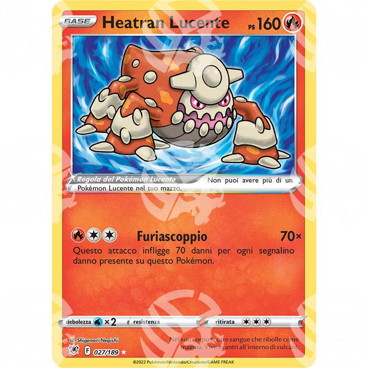Lucentezza Siderale - Radiant Heatran - Ultra Rare 027/189 - Warcard - Lucentezza Siderale - Radiant Heatran - Ultra Rare 027/189 i prezzi più bassi sul mercato, solo da www.warcardshop.com! Carte singole, box, buste e mazzi.
