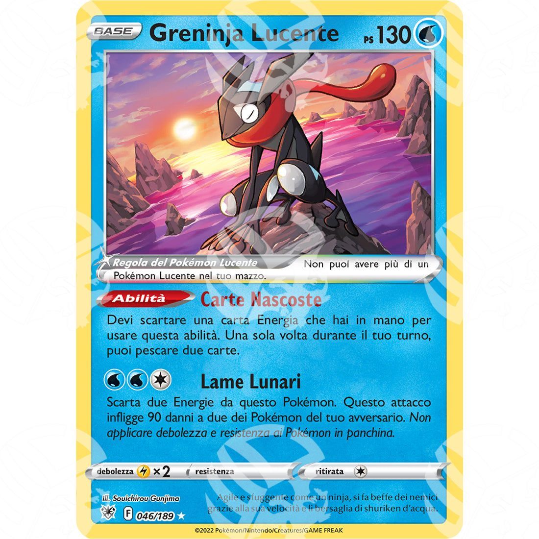 Lucentezza Siderale - Radiant Greninja - Ultra Rare 046/189 - Warcard - Lucentezza Siderale - Radiant Greninja - Ultra Rare 046/189 i prezzi più bassi sul mercato, solo da www.warcardshop.com! Carte singole, box, buste e mazzi.