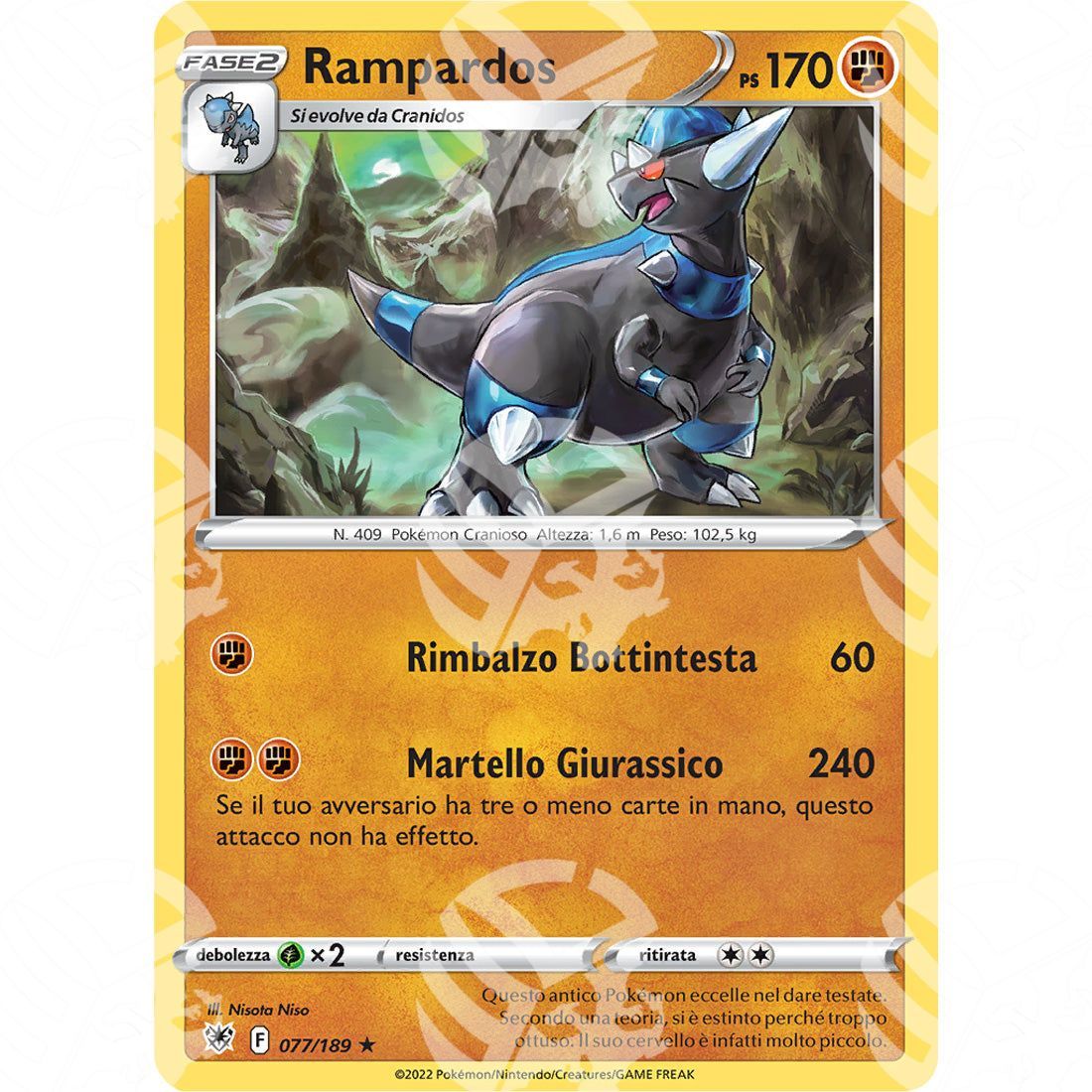 Lucentezza Siderale - Rampardos - Holo Rare 077/189 - Warcard - Lucentezza Siderale - Rampardos - Holo Rare 077/189 i prezzi più bassi sul mercato, solo da www.warcardshop.com! Carte singole, box, buste e mazzi.