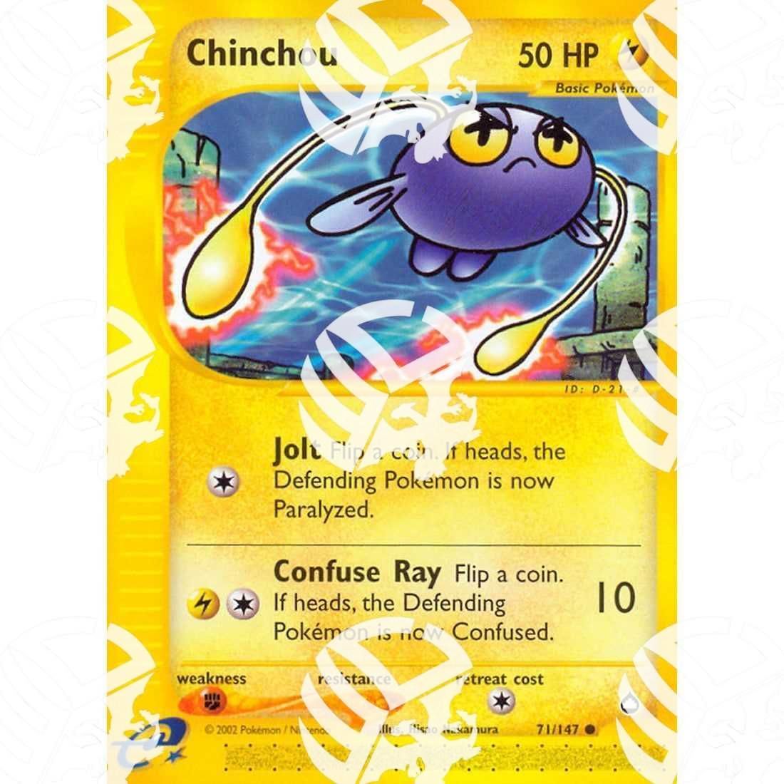 Aquapolis - Chinchou - 71/147 - Warcard - Aquapolis - Chinchou - 71/147 i prezzi più bassi sul mercato, solo da www.warcardshop.com! Carte singole, box, buste e mazzi.