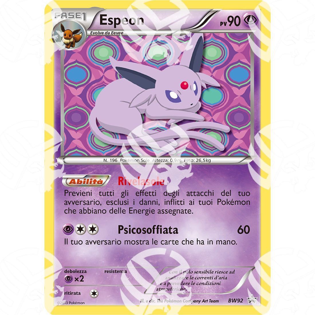 Black Star Promos - BW - Espeon - Holo Promo BW92 - Warcard -  -  - Black Star Promos - BW - Espeon - Holo Promo BW92 - Warcard - Black Star Promos - BW - Espeon - Holo Promo BW92 i prezzi più bassi sul mercato, solo da www.warcardshop.com! Carte singole, box, buste e mazzi.