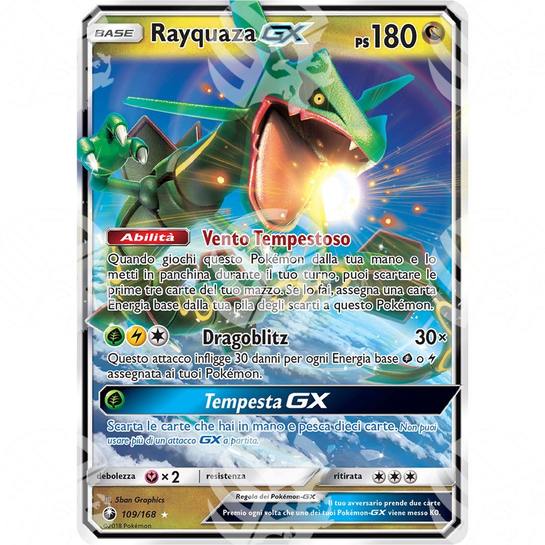 Tempesta Astrale - Rayquaza GX - Holo Rare 109/168 - Warcard - Tempesta Astrale - Rayquaza GX - Holo Rare 109/168 i prezzi più bassi sul mercato, solo da www.warcardshop.com! Carte singole, box, buste e mazzi.