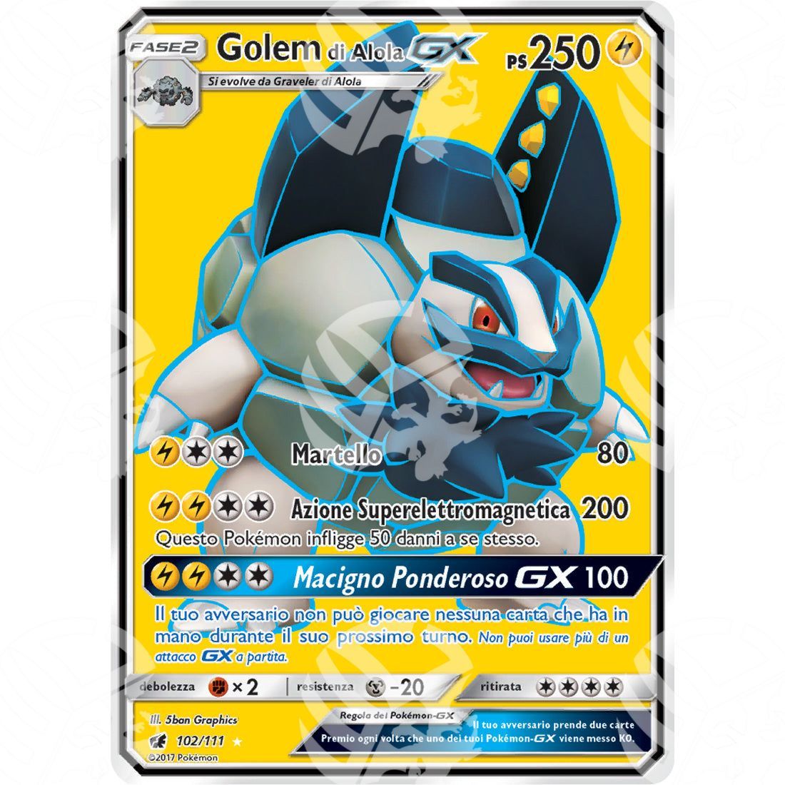Invasione Scarlatta - Alolan Golem GX - Ultra Rare 102/111 - Warcard - Invasione Scarlatta - Alolan Golem GX - Ultra Rare 102/111 i prezzi più bassi sul mercato, solo da www.warcardshop.com! Carte singole, box, buste e mazzi.