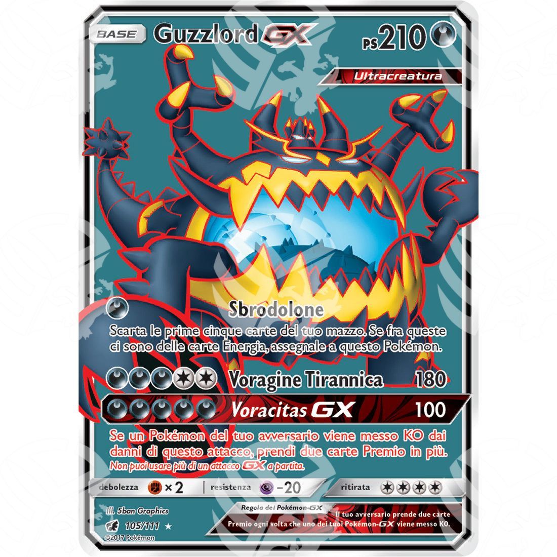 Invasione Scarlatta - Guzzlord GX - Ultra Rare 105/111 - Warcard - Invasione Scarlatta - Guzzlord GX - Ultra Rare 105/111 i prezzi più bassi sul mercato, solo da www.warcardshop.com! Carte singole, box, buste e mazzi.