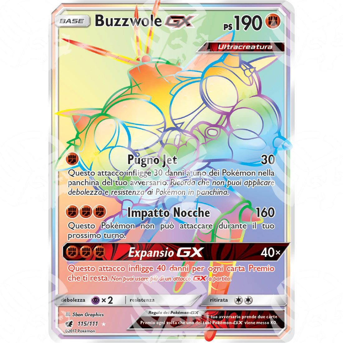 Invasione Scarlatta - Buzzwole GX - Rainbow Rare 115/111 - Warcard - Invasione Scarlatta - Buzzwole GX - Rainbow Rare 115/111 i prezzi più bassi sul mercato, solo da www.warcardshop.com! Carte singole, box, buste e mazzi.