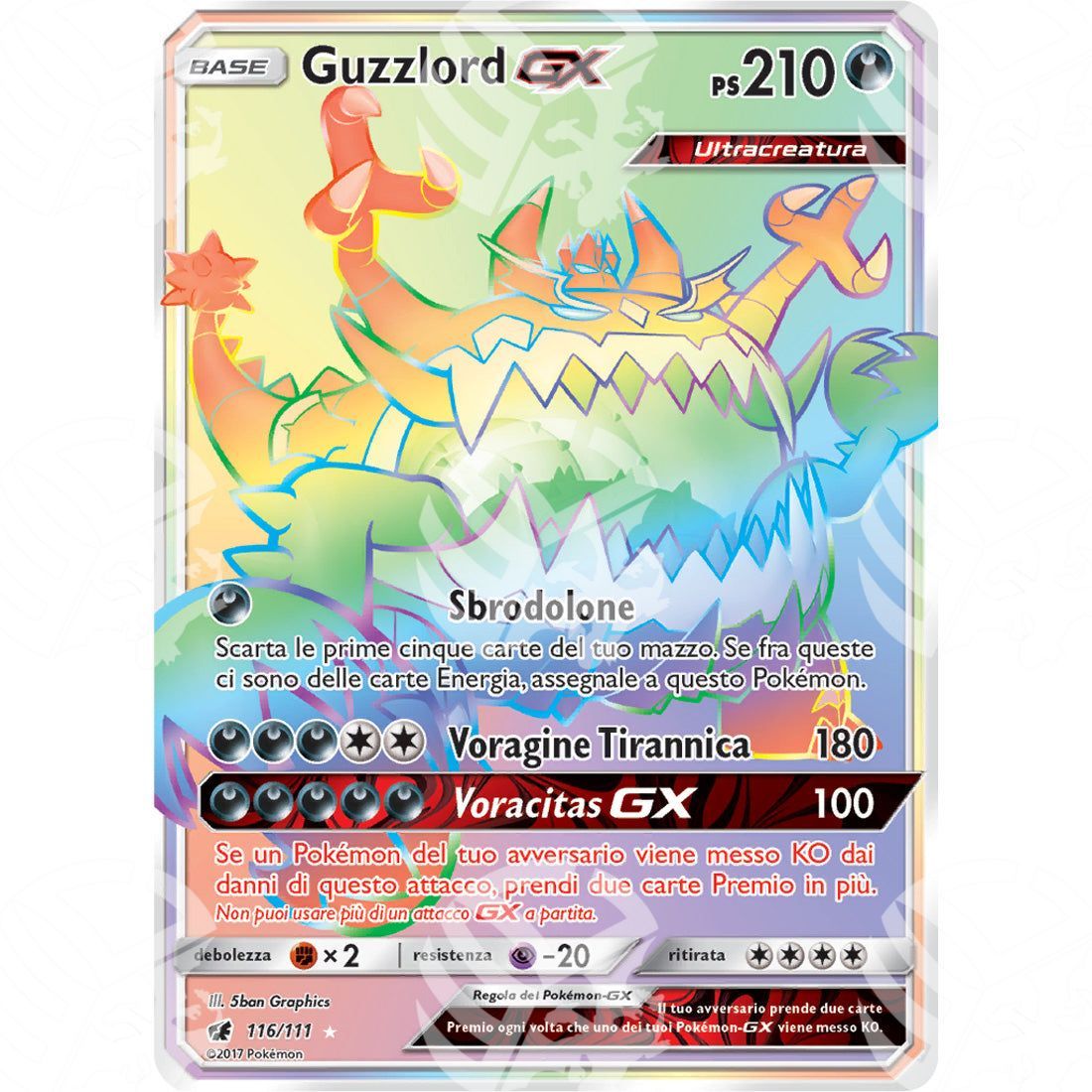 Invasione Scarlatta - Guzzlord GX - Rainbow Rare 116/111 - Warcard - Invasione Scarlatta - Guzzlord GX - Rainbow Rare 116/111 i prezzi più bassi sul mercato, solo da www.warcardshop.com! Carte singole, box, buste e mazzi.