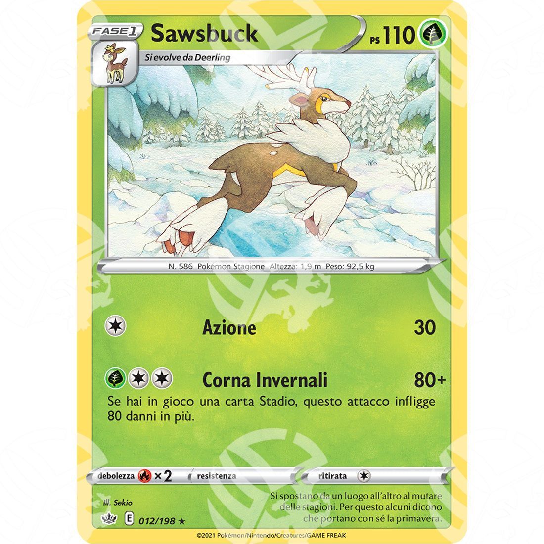 Regno Glaciale - Sawsbuck - 012/198 - Warcard - Regno Glaciale - Sawsbuck - 012/198 i prezzi più bassi sul mercato, solo da www.warcardshop.com! Carte singole, box, buste e mazzi.