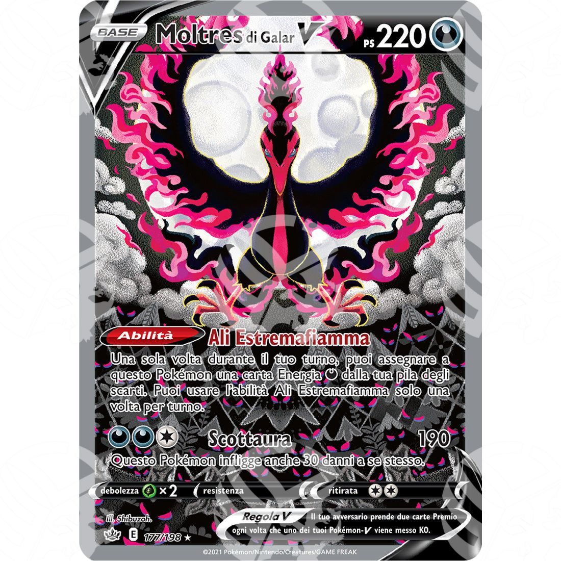Regno Glaciale - Galarian Moltres V - Ultra Rare 177/198 - Warcard - Regno Glaciale - Galarian Moltres V - Ultra Rare 177/198 i prezzi più bassi sul mercato, solo da www.warcardshop.com! Carte singole, box, buste e mazzi.