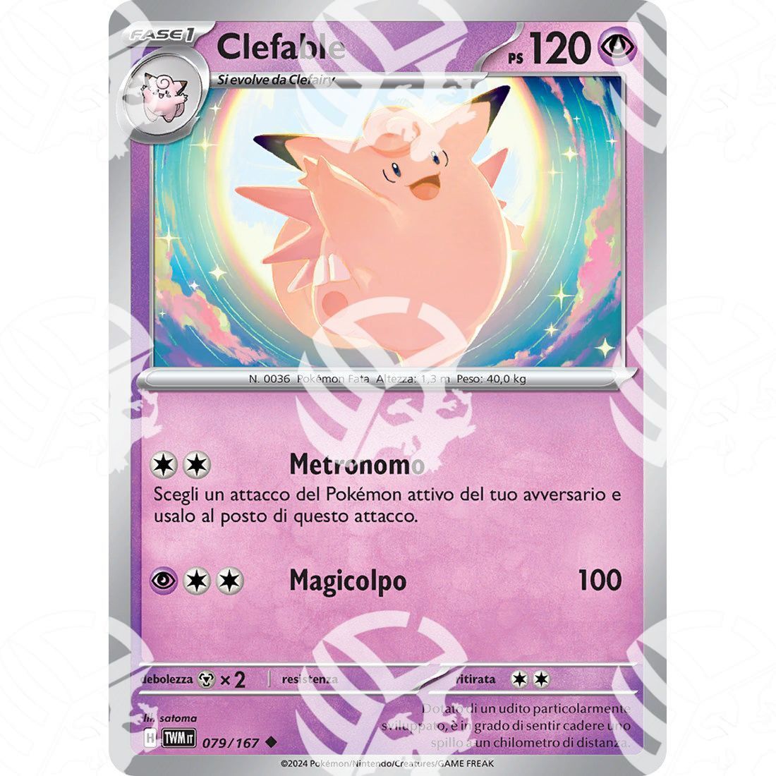 Crepuscolo Mascherato - Clefable - 079/167 - Warcard - Crepuscolo Mascherato - Clefable - 079/167 i prezzi più bassi sul mercato, solo da www.warcardshop.com! Carte singole, box, buste e mazzi.