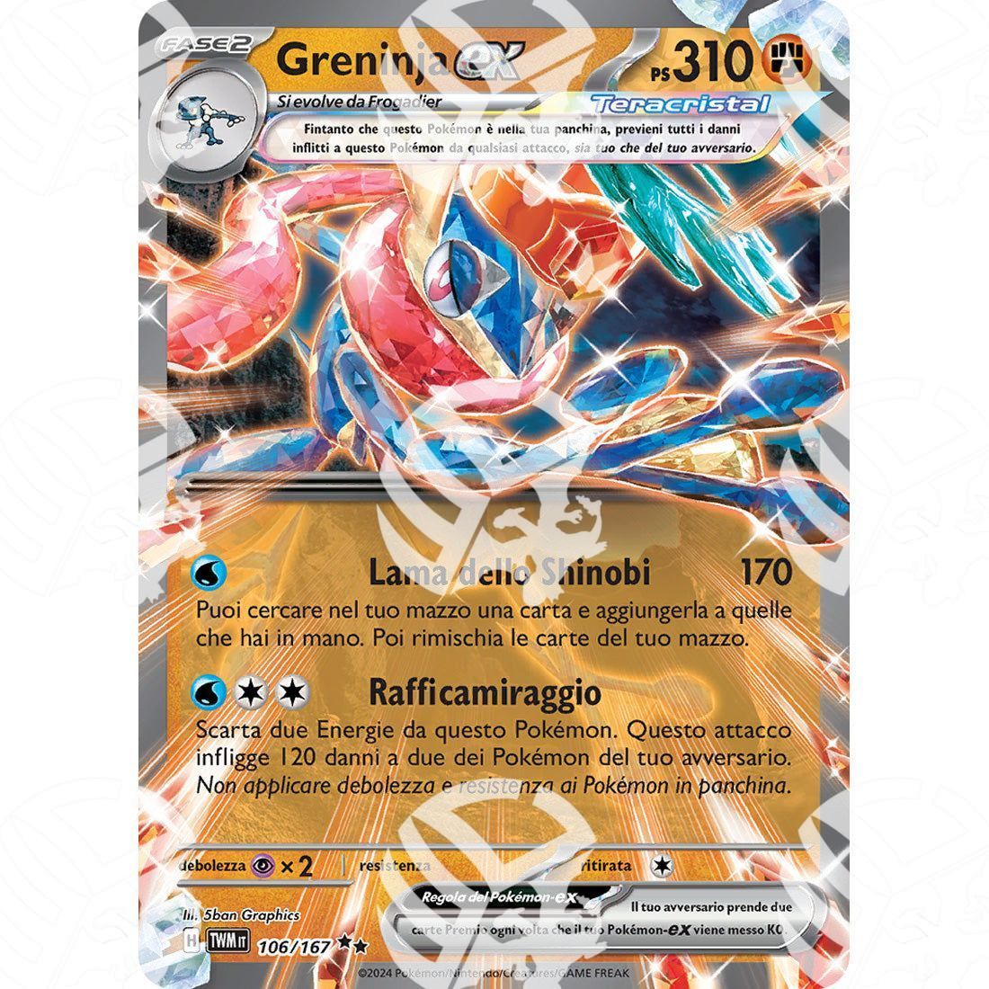 Crepuscolo Mascherato - Greninja ex - 106/167 - Warcard - Crepuscolo Mascherato - Greninja ex - 106/167 i prezzi più bassi sul mercato, solo da www.warcardshop.com! Carte singole, box, buste e mazzi.