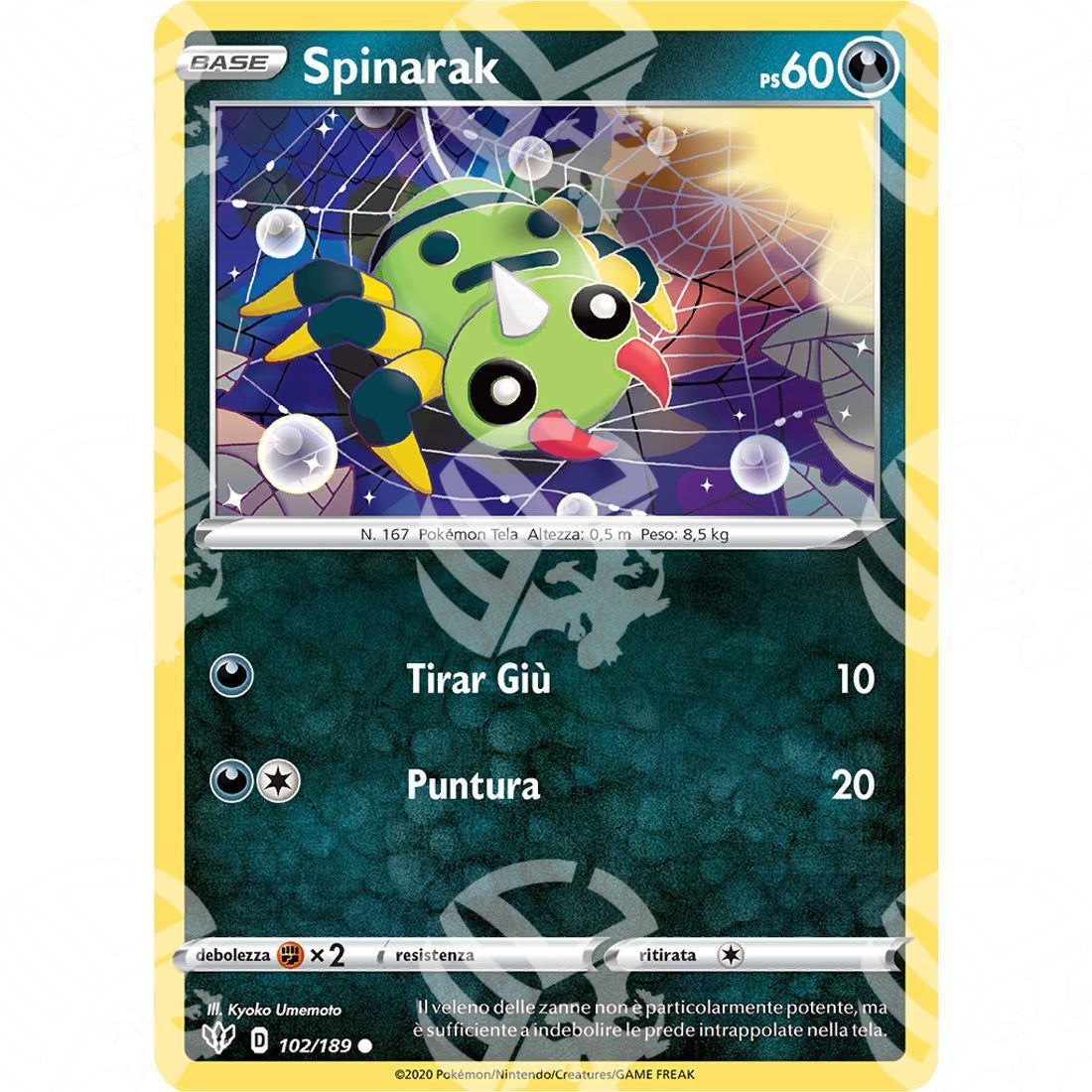 Fiamme Oscure - Spinarak - 102/189 - Warcard - Fiamme Oscure - Spinarak - 102/189 i prezzi più bassi sul mercato, solo da www.warcardshop.com! Carte singole, box, buste e mazzi.