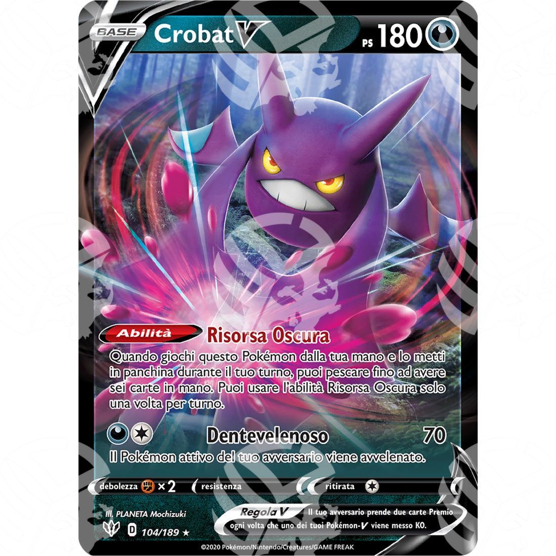 Fiamme Oscure - Crobat V - 104/189 - Warcard - Fiamme Oscure - Crobat V - 104/189 i prezzi più bassi sul mercato, solo da www.warcardshop.com! Carte singole, box, buste e mazzi.