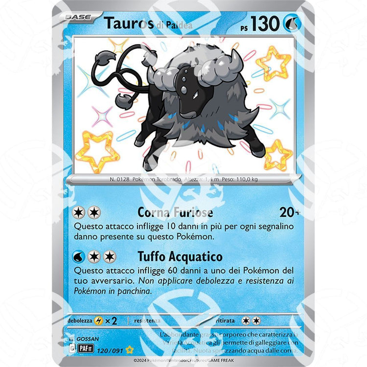 Destino di Paldea - Paldean Tauros - Shiny Rare | 120/091 - Warcard - Destino di Paldea - Paldean Tauros - Shiny Rare | 120/091 i prezzi più bassi sul mercato, solo da www.warcardshop.com! Carte singole, box, buste e mazzi.