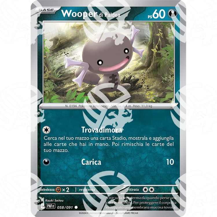 Destino di Paldea - Paldean Wooper - 058/091 - Warcard - Destino di Paldea - Paldean Wooper - 058/091 i prezzi più bassi sul mercato, solo da www.warcardshop.com! Carte singole, box, buste e mazzi.