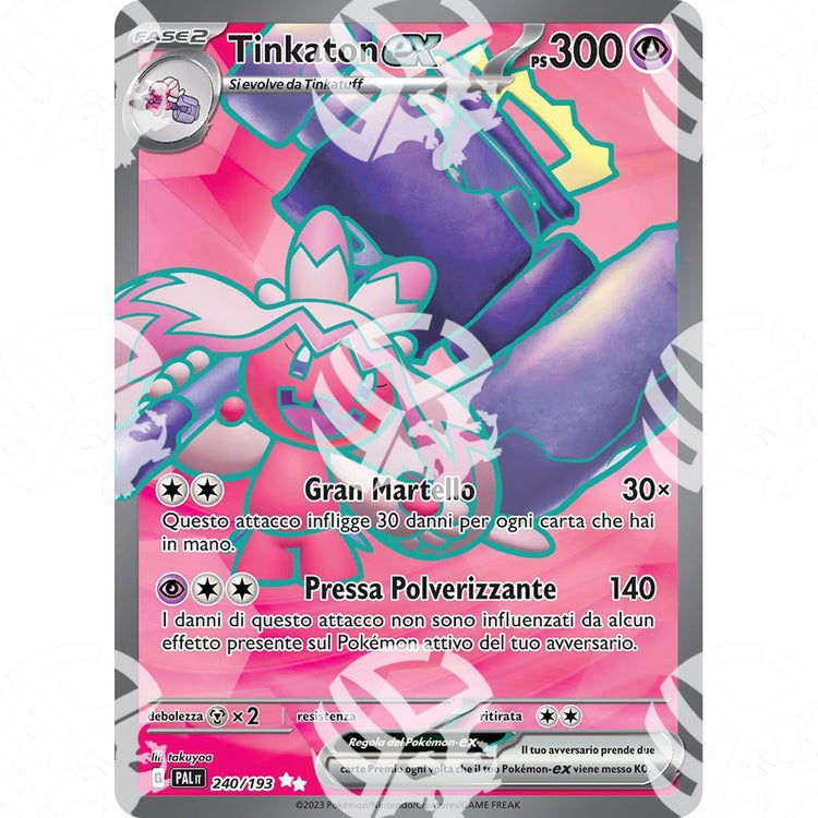 Evoluzioni a Paldea - Tinkaton ex - Ultra Rare 240/193 - Warcard - Evoluzioni a Paldea - Tinkaton ex - Ultra Rare 240/193 i prezzi più bassi sul mercato, solo da www.warcardshop.com! Carte singole, box, buste e mazzi.