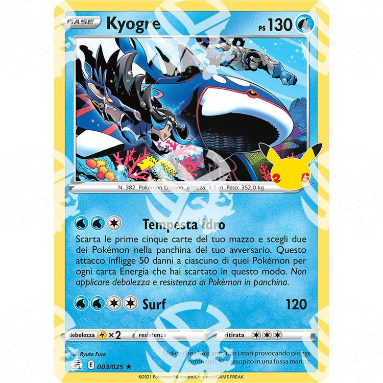 Gran Festa - Kyogre - Holo Rare 003/025 - Warcard