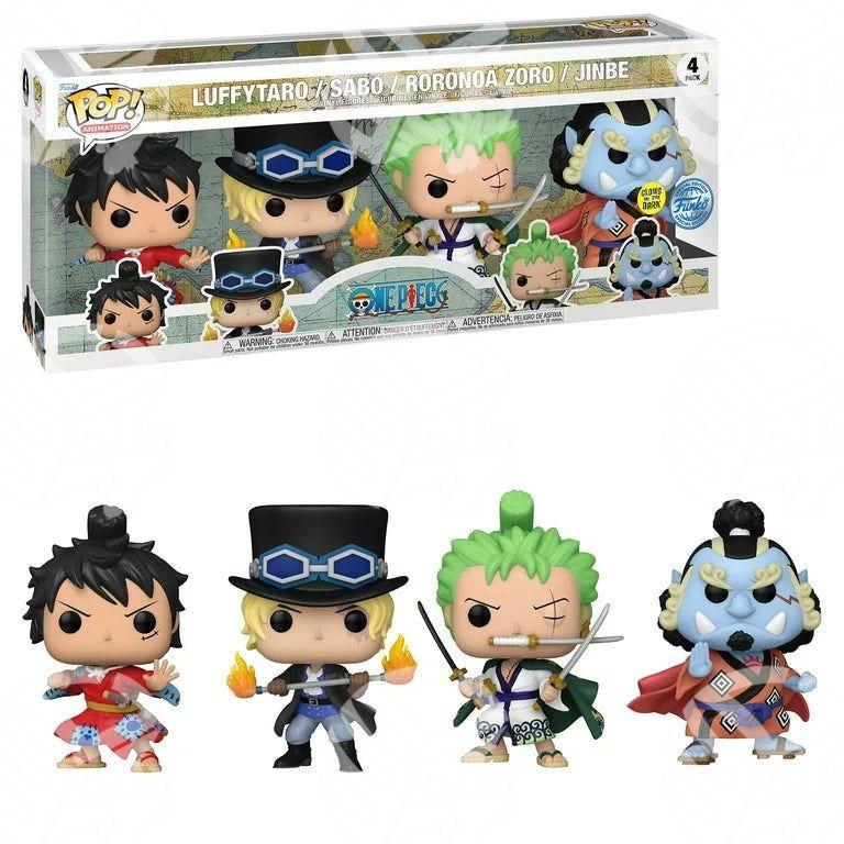 Luffytaro, Roronoa Zoro, Jinbe and Sabo Glow in the Dark 9 cm - Warcard