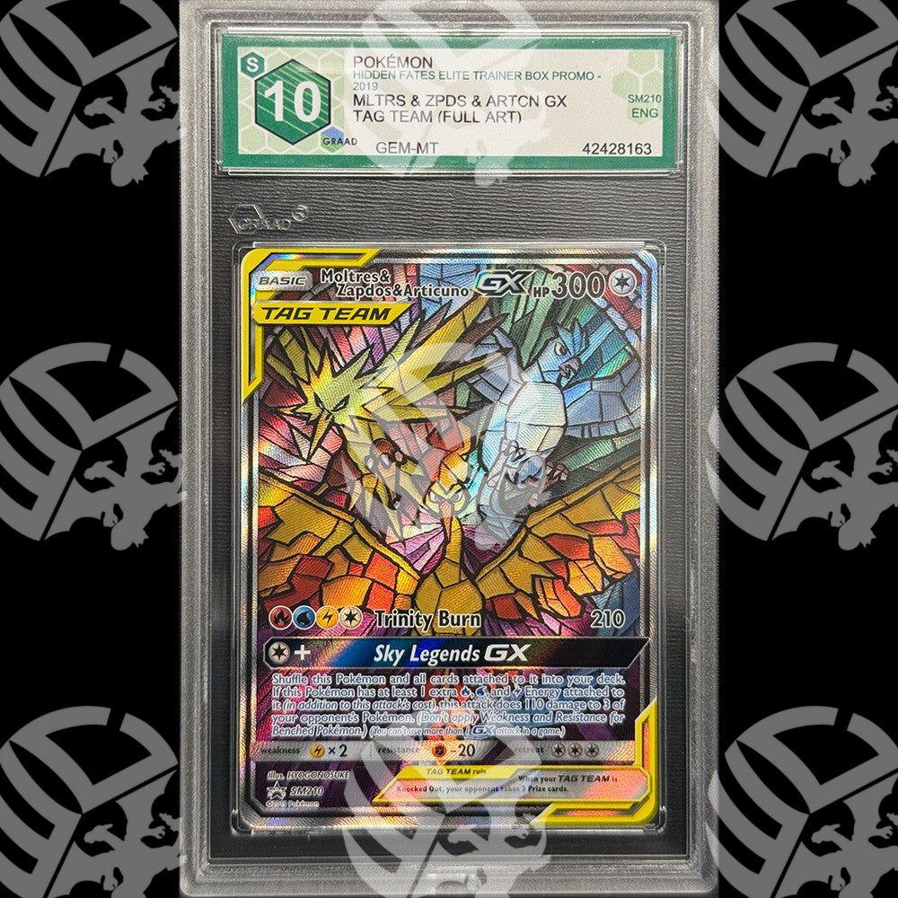 Moltres, Zapdos e Articulo - Hidden Fates ETB PROMO - GRAAD 10 - Warcard