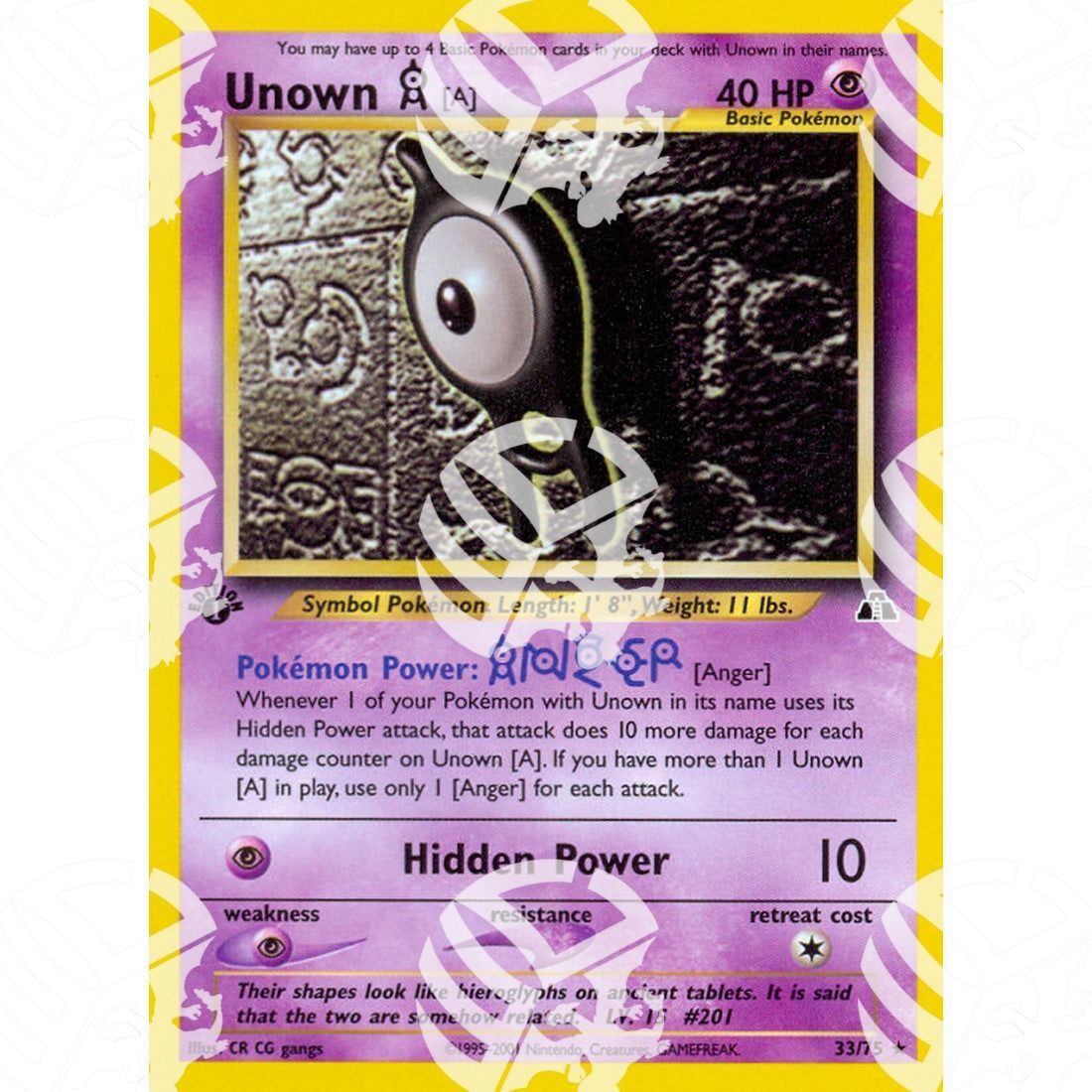 Neo Discovery - Unown A - 33/75 - Warcard