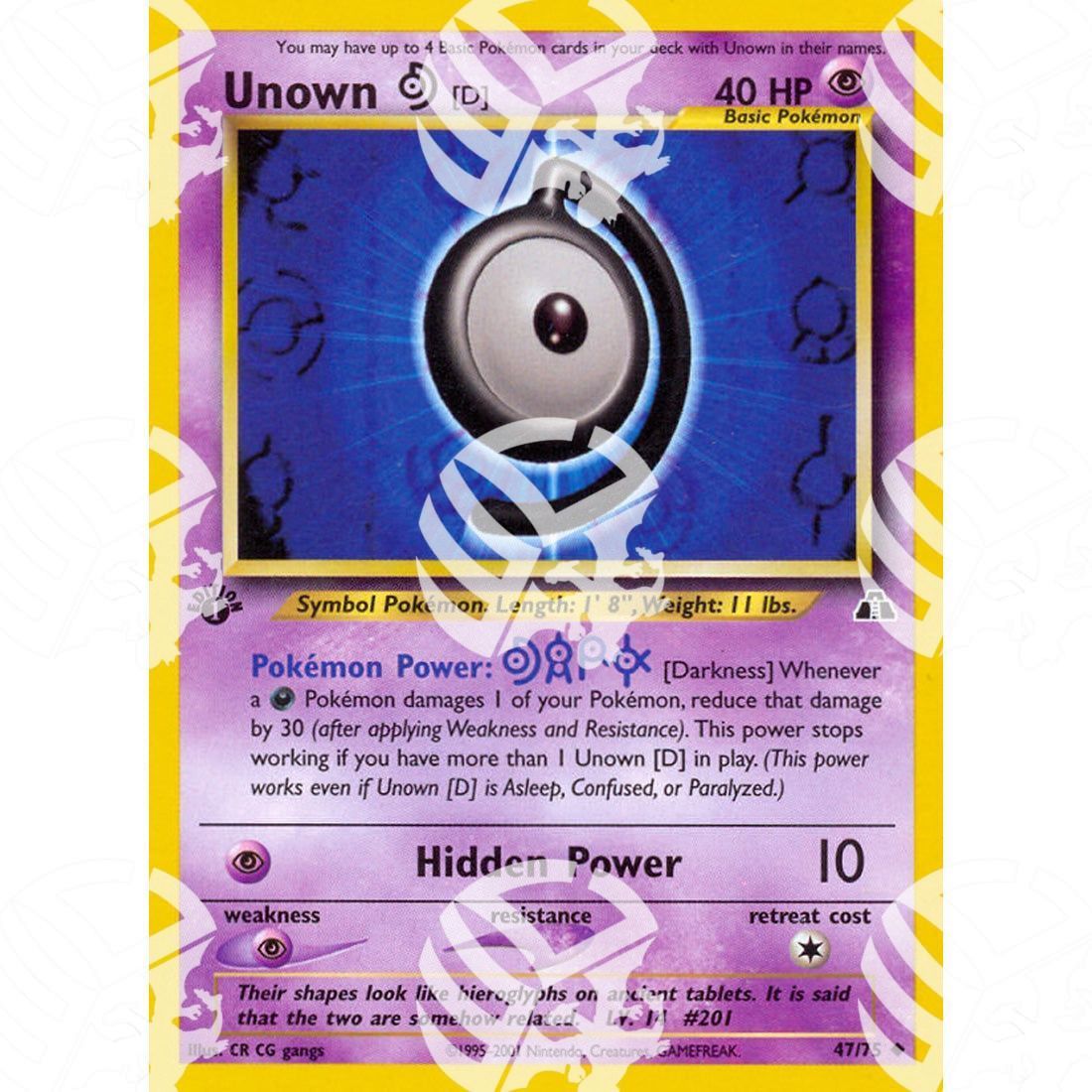 Neo Discovery - Unown D - 47/75 - Warcard