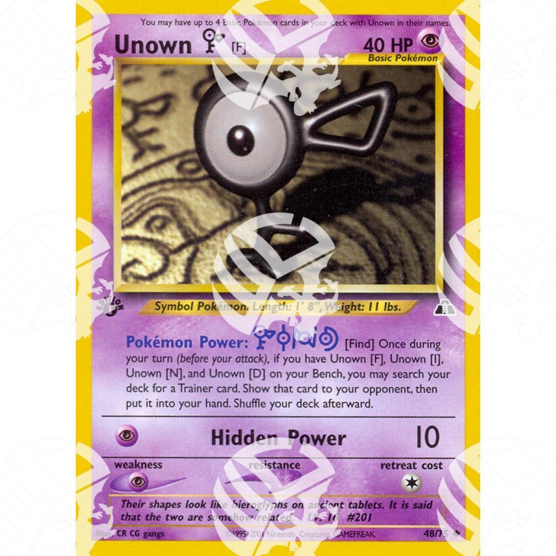 Neo Discovery - Unown F - 48/75 - Warcard