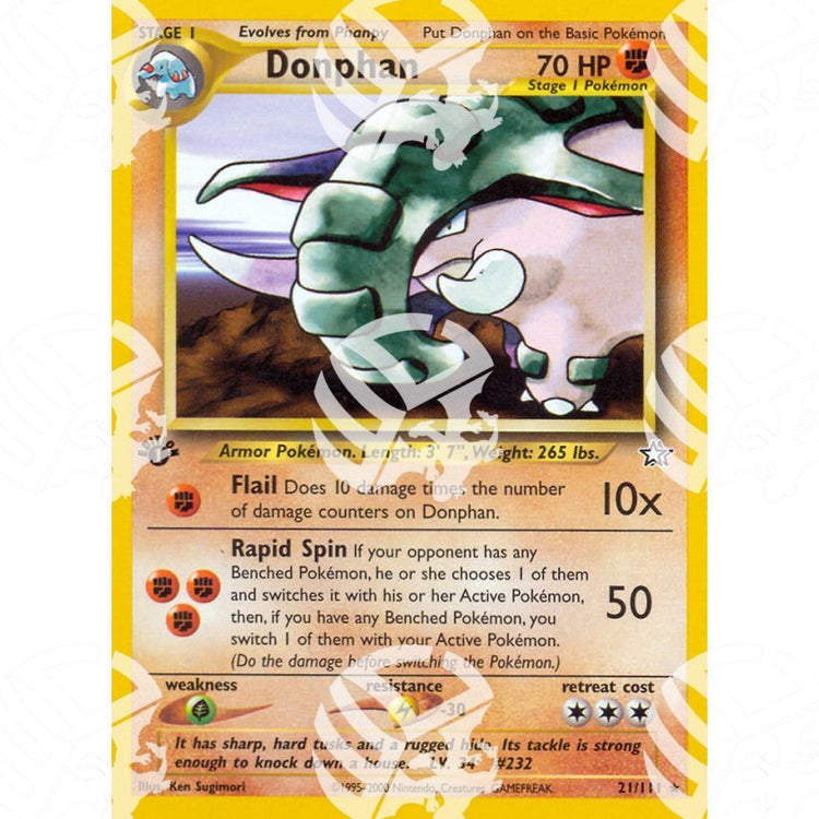 Neo Genesis - Donphan - 21/111 - Warcard - Neo Genesis - Donphan - 21/111 i prezzi più bassi sul mercato, solo da www.warcardshop.com! Carte singole, box, buste e mazzi.