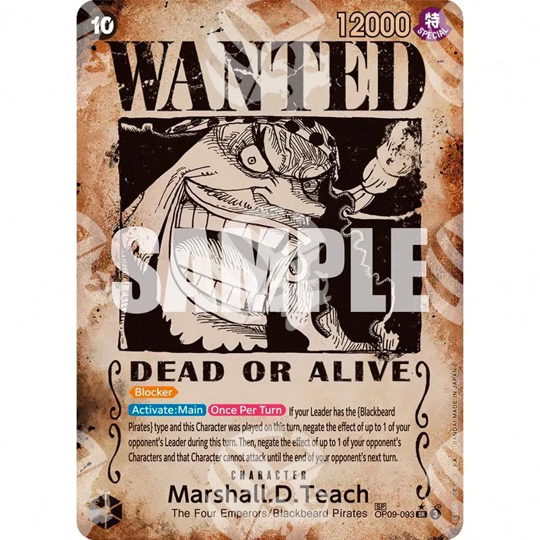 Emperors in the New World - Marshall.D.Teach - WANTED | Alternate Art-OP09-093w -730