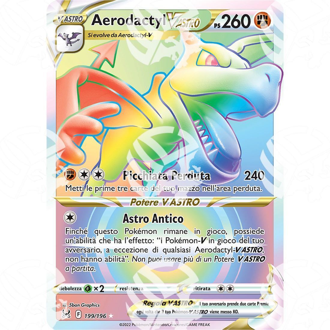 Origine Perduta - Aerodactyl VSTAR - Secret Rare 199/196 - Warcard